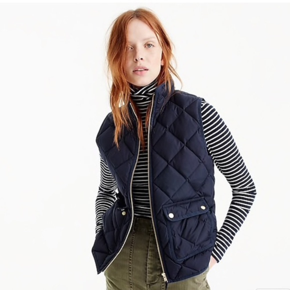 JCrew Navy Excursion Quilted Down Vest